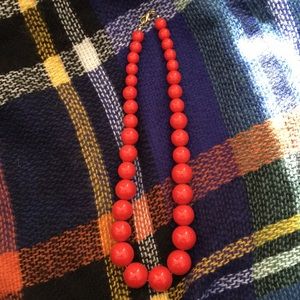Red Vintage Beaded Necklace.